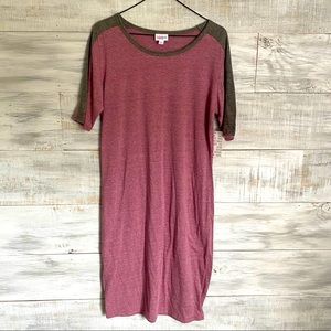 LuLaRoe Julia Purple and Grey Dress NWT